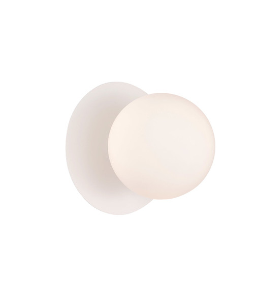 Wall Light White Round Base Opal Glass G9 10W