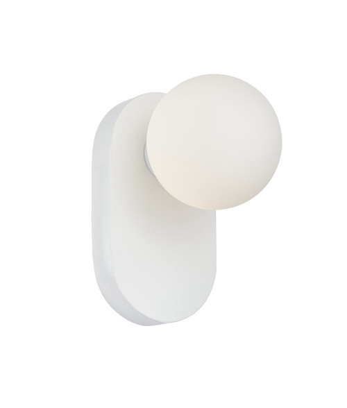 Wall Light White Oblong Base Opal Glass G9 10W