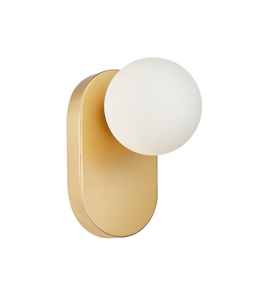 Wall Light Gold Oblong Base Opal Glass G9 10W