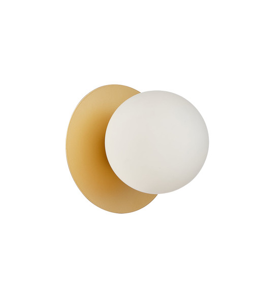 Wall Light Gold Round Base Opal Glass G9 10W