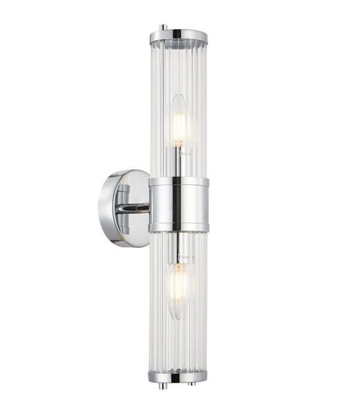 Up Down Wall Light Chrome Clear Glass E14 10W