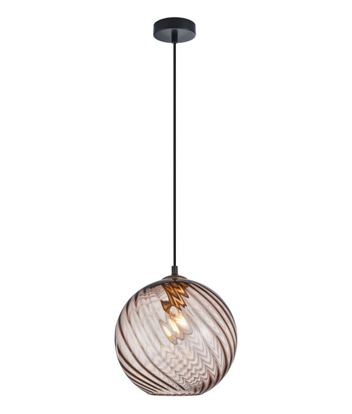 Pendant Light Coffee Round Glass 25cm E27 72W