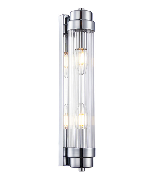 Up Down Light Chrome Clear Glass E14 10W Symmetry