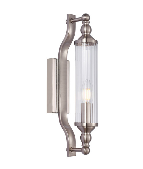 Wall Light Satin Chrome Clear Glass E14 10W
