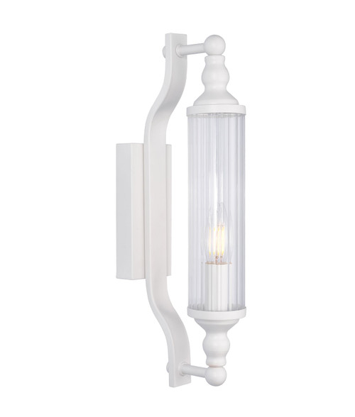 Wall Light White Clear Glass E14 10W