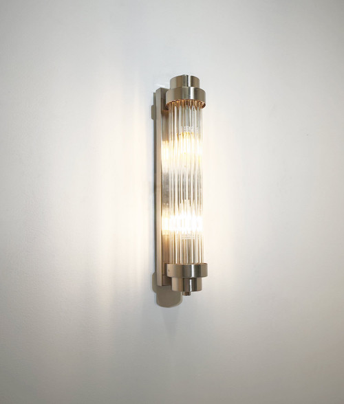 Up Down Light Satin Chrome Clear Glass E14 10W Symmetry