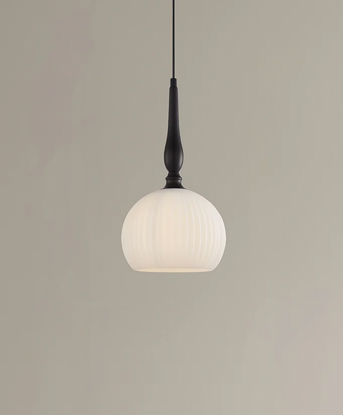 Pendant Light 20cm Black Highlight Frosted Glass E27 72W