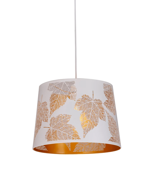 Pendant Light White Iron Maple Leaf Pattern 35cm E27 60W