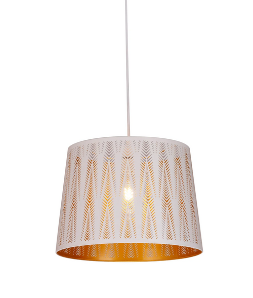 Pendant Light White Iron Vector Pattern 35cm E27 60W