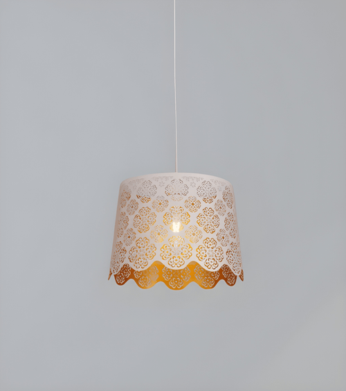 Pendant Light White Iron Flower Pattern 35cm E27 60W