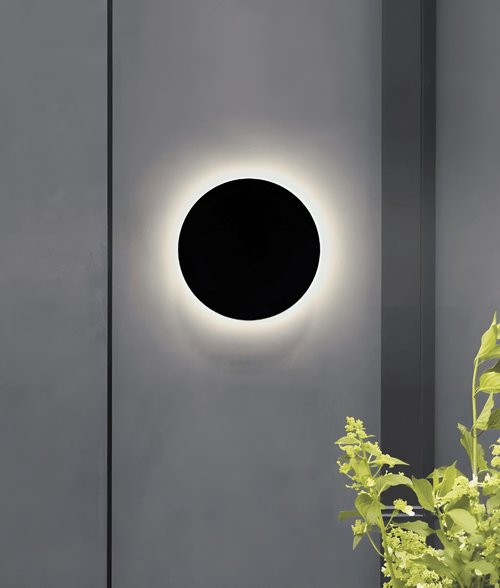 LED Wall Light Round Black 18cm 240V Tri-CCT 12W 1300lm IP65 IK08