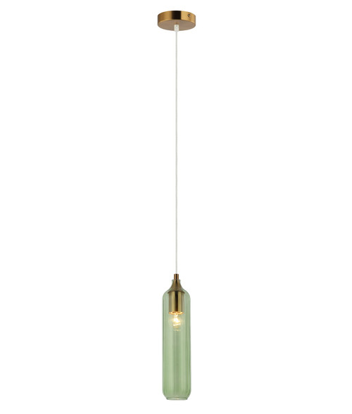 Pendant Light Green Glass Cylinder 80mm E27 72W