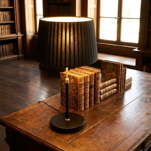 Table Lamp Black With Brass Highlight E27 60W