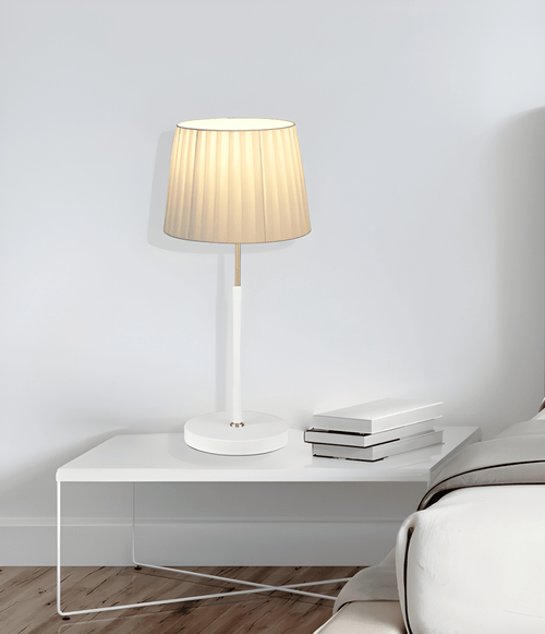 Table Lamp White With Brass Highlight E27 60W