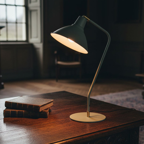 Desk Lamp Grey E27 60W Adjustable Cone Shade