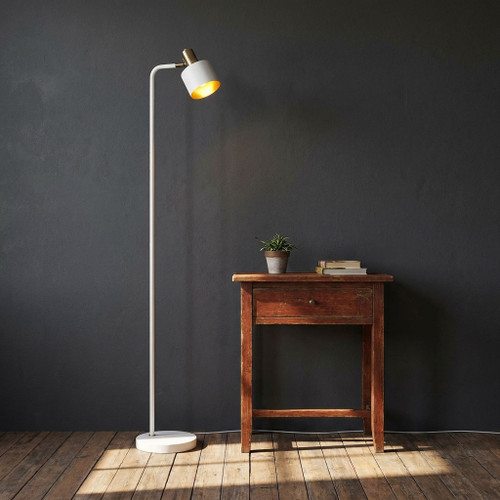 Floor Lamp White Adjustable Head E27 60W 1488mm