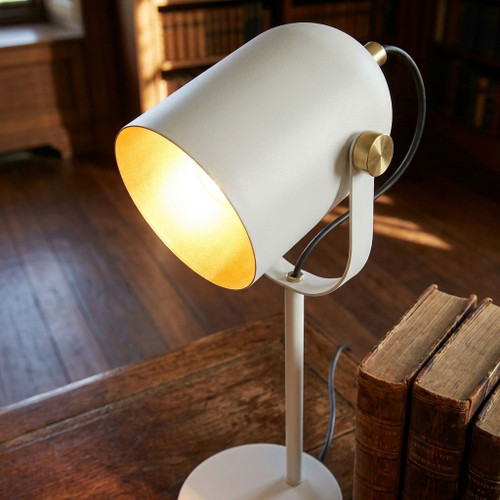 Desk Lamp White Adjustable Curved Shade E27 60W