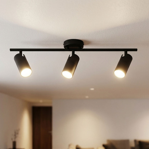Ceiling Spotlight Black 3 Head Adjustable GU10 50W 60cm