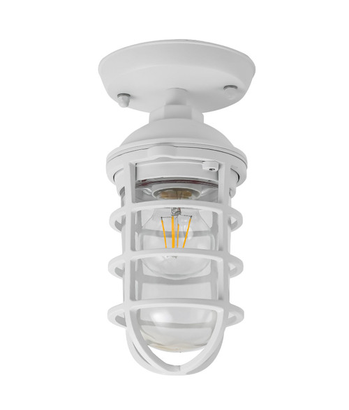 Ceiling Light White Metal Cage IP44 E27 60W