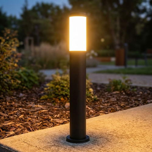 Bollard Light Black Stainless Steel E27 18W 240V IP44 100cm