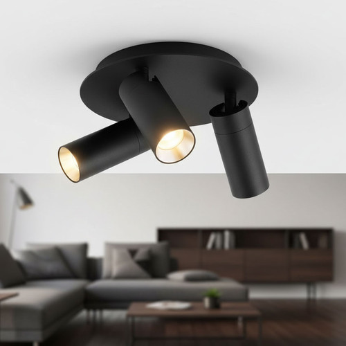 Ceiling Spotlight Black 3 Head Adjustable GU10 35W 240V IP54