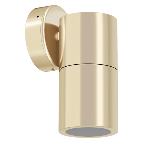 Down Wall Light Brass GU10 6W Tri-CCT 550lm IP65 240V