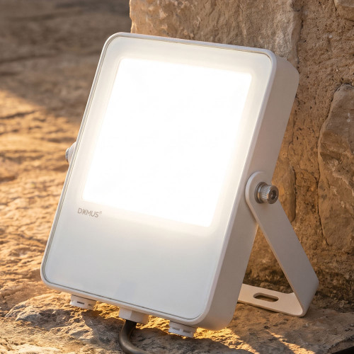 LED Floodlight White Aluminium Tri-CCT 20W/30W/50W Adjustable 5360lm IP66 IK08