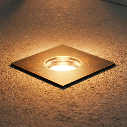 Inground Light 55mm Square Antique Brass 2.5W Tri-CCT 150lm 12/24V IP67 IK10