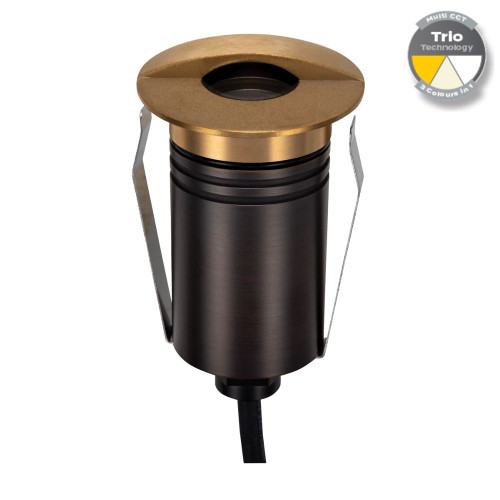 Inground Light 55mm Eyelid Brushed Brass 2.5W Tri-CCT 88lm 12/24V IP67 IK10 Inground Light 55mm Eyelid Brushed Brass 2.5W Tri-CCT 88lm 12/24V IP67 IK10