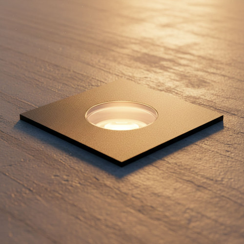 Inground Light 55mm Square Black Stainless Steel 2.5W Tri-CCT 150lm 12/24V IP67 IK10