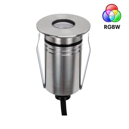 Inground Light 55mm Round Stainless Steel 2.5W RGBW 24V IP67 IK10