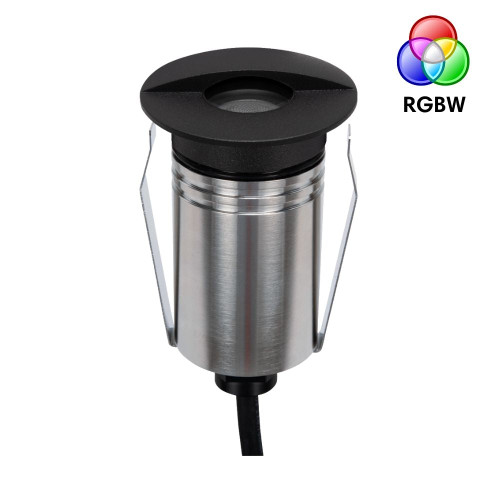Inground Light 55mm Eyelid Black Stainless Steel 2.5W RGBW 24V IP67 IK10