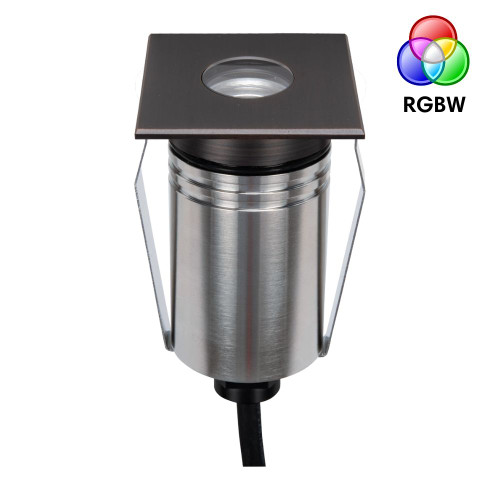 Inground Light 55mm Square Antique Brass 2.5W RGBW 24V IP67 IK10