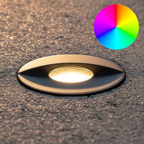 Inground Light 55mm Eyelid Antique Brass 2.5W RGBW 24V IP67 IK10