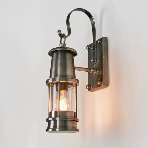 Wall Light Silver Classic Lantern E27 40W IP54