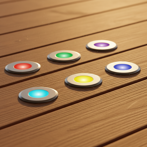 LED Deck Light Kit 6 Light 46mm 316 Marine Grade Stainless Steel RGB 6W 100lm IP67