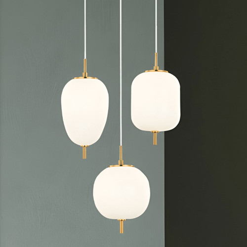 Pendant Light 3 Light Opal Glass 420mm E14 10W