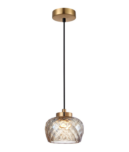 LED Pendant Light Amber Glass 5W Tri-CCT 281lm
