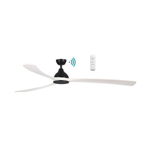 176cm 70-inch Black-White DC Ceiling Fan Smart Remote Control 3 Blade 30W 6 Speed