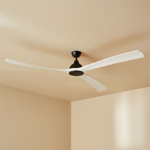217cm 86-inch Black-White DC Ceiling Fan Smart Remote Control 3 Blade 50W 6 Speed
