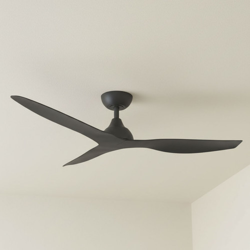 122cm 48-inch Black DC Ceiling Fan Smart Remote Control 3 Blade 45W 6 Speed