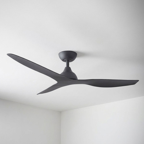 122cm 48-inch Black DC Ceiling Fan Smart Remote Control 3 Blade 45W 6 Speed