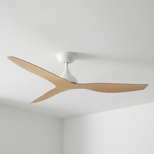 122cm 48-inch White-Oak DC Ceiling Fan Smart Remote Control 3 Blade 45W 6 Speed
