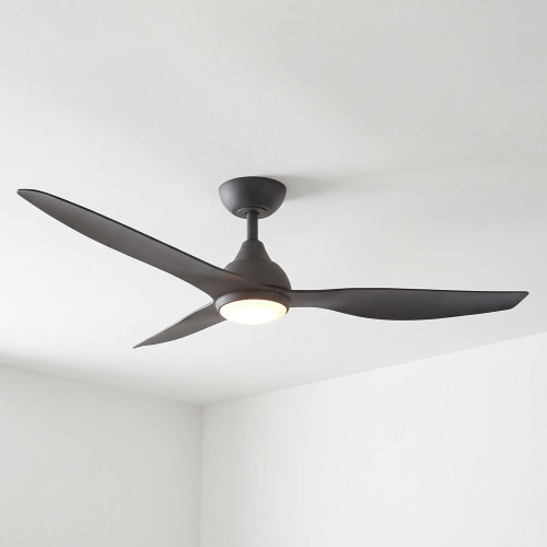 122cm 48-inch Black DC Ceiling Fan With Light Smart Remote Control 3 Blade 45W