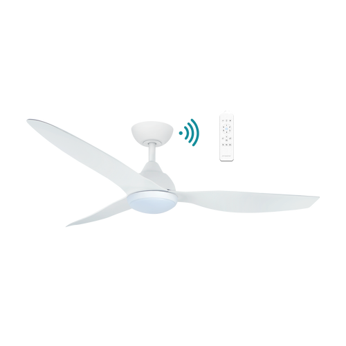 122cm 48-inch White DC Ceiling Fan With Light Smart Remote Control 3 Blade 45W