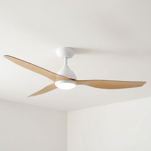 122cm 48-inch White-Oak DC Ceiling Fan With Light Smart Remote Control 3 Blade 45W
