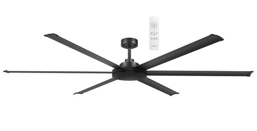 183cm 72-inch Black DC Ceiling Fan Smart Remote Control 6 Blade 55W 6 Speed