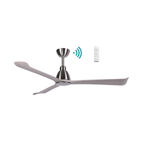 132cm 52-inch Nickel-Driftwood DC Ceiling Fan Smart Remote Control 3 Blade 36W 6 Speed