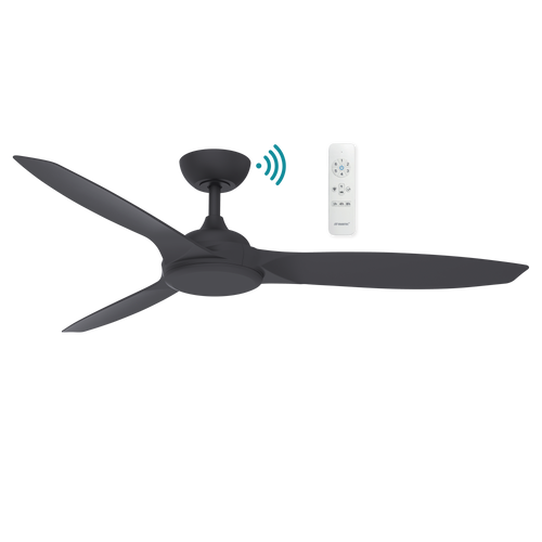142cm 56-inch Black DC Ceiling Fan Smart Remote Control 3 Blade 39W 6 Speed