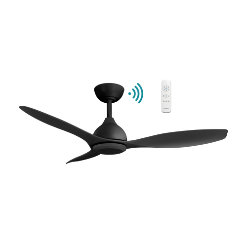 132cm 52-inch Black DC Ceiling Fan Smart Remote Control 3 Blade 36W 6 Speed